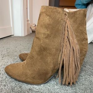 Suede Fringe Booties